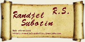 Ranđel Subotin vizit kartica
